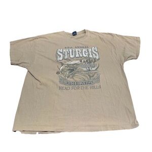 Sturgis 65th Annual Black Hills Rally Biker T Shirt Mens 3XL 2005 Y2K Motorcycle